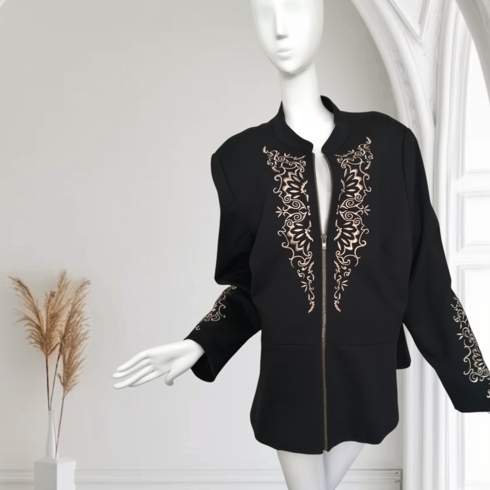 Love & Legend Black Blazer with Gold Detailing